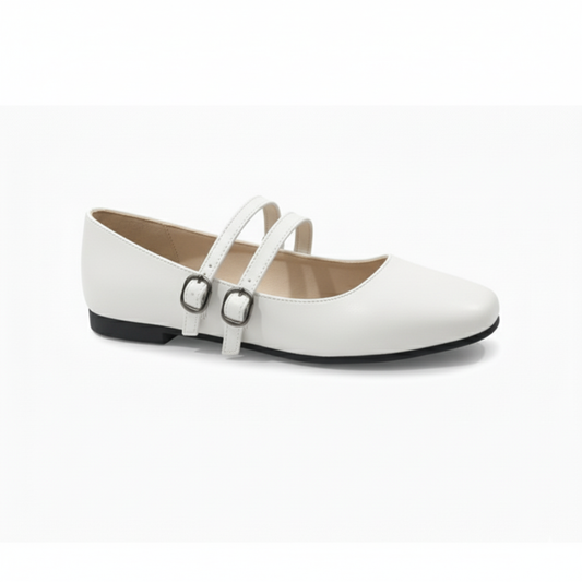 White Agy Flat Shoes