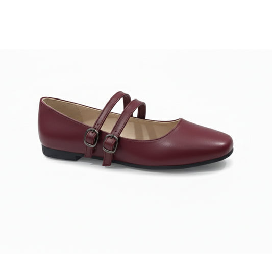 Burgundy Agy Flat Shoes