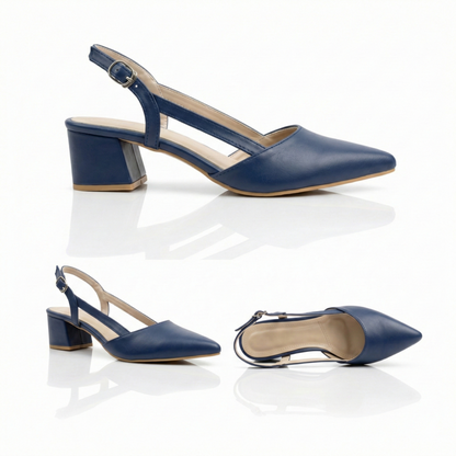 ZOE Slingback Mid-Heel Shoes | Scarpella