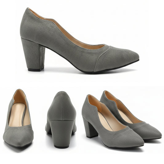 Suede Wavy-Heel Shoes | Scarpella
