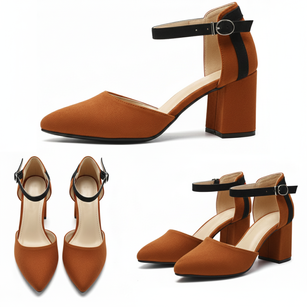 Liza Suede Mid Block Heel Shoes | Scarpella