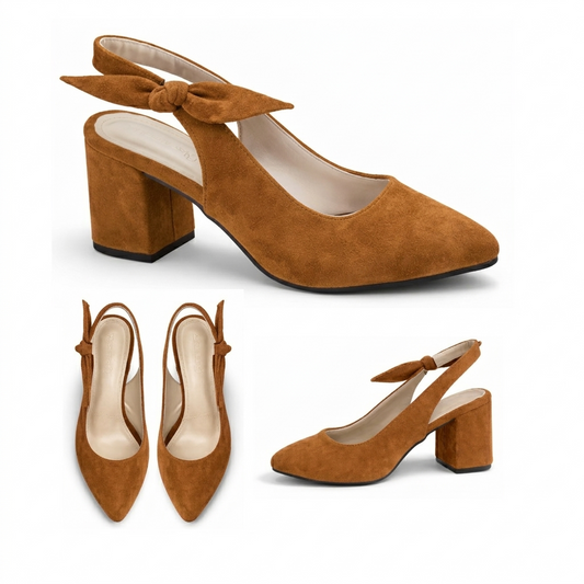 Sylira – Suede Bow Slingback