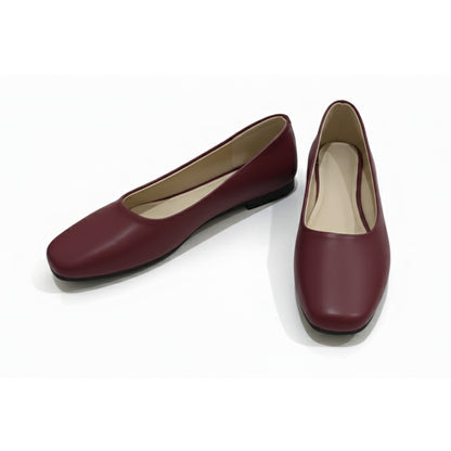 Burgundy  Lora Flat Shoes