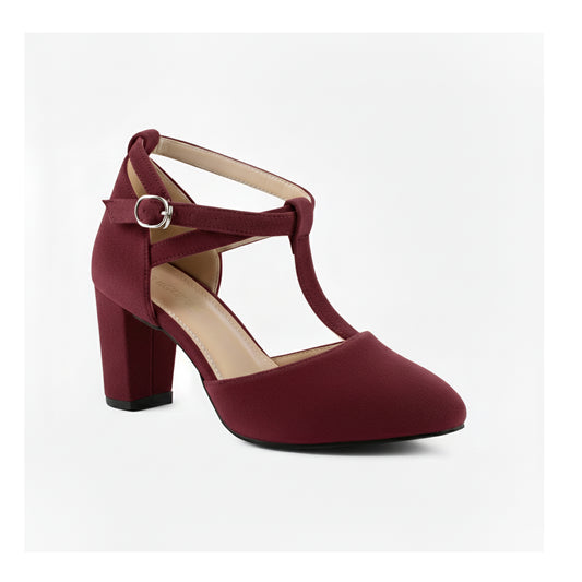 Burgundy  Suede Rita Heel