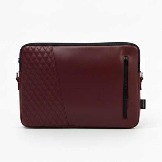 Burgundy Edge Capitoné  Laptop Sleeve