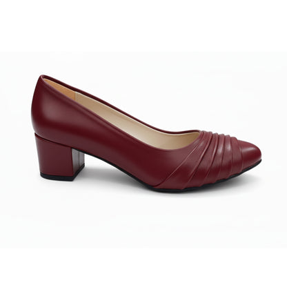 Burgundy Riva Pleated Heel