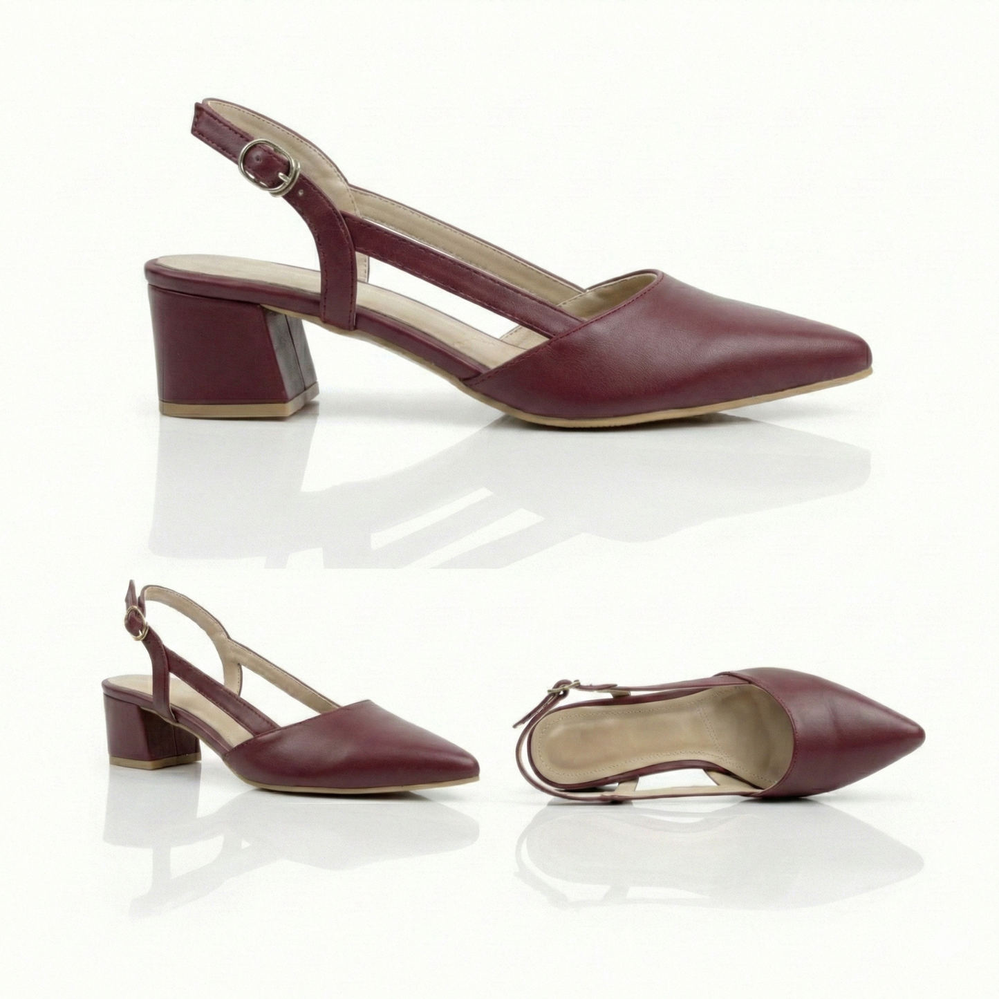 ZOE Slingback Mid-Heel Shoes | Scarpella