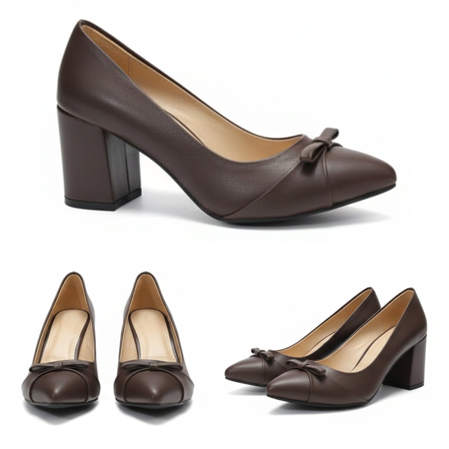 Veya Bow Block-Heel Shoes | Scarpella
