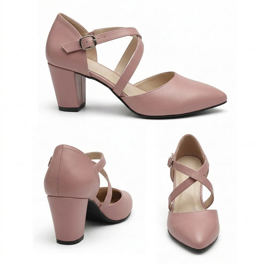 Classy Strap Mid-Heel Shoes | Scarpella