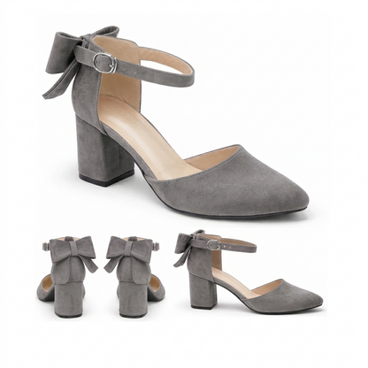 Ruby – Suede Bow Mid Heel