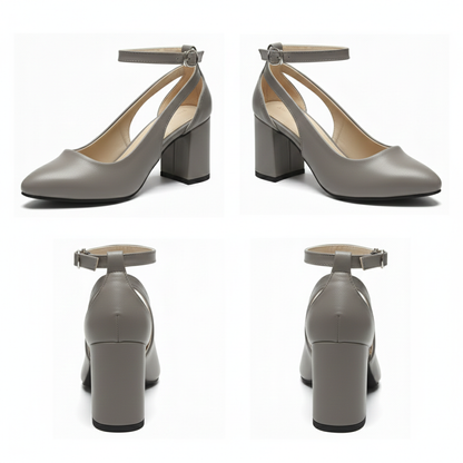 RAYA Block Heel Ankle-Strap Shoes | Scarpella