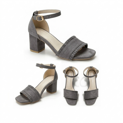 Velune – Suede Ruffle Sandal