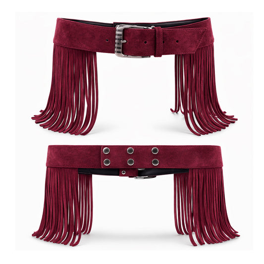 Scarlet Fringe Statement Belt | Scarpella