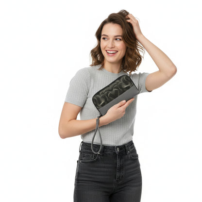 Grey Joyful Abstract fabric  Wallet