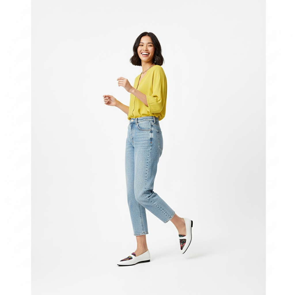 White Stride Aven Flat Shoes