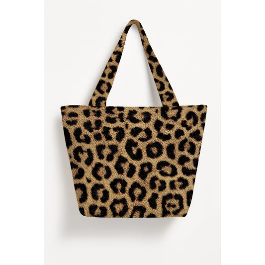 Printed Cheetah Basket Tote Bag