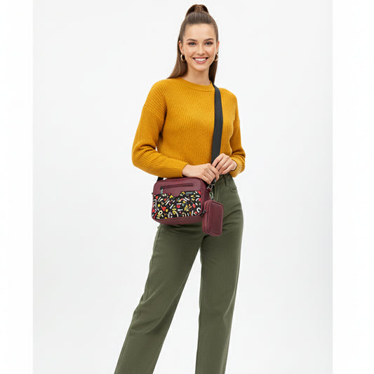 Burgundy  Jasmine Drift Cross bag