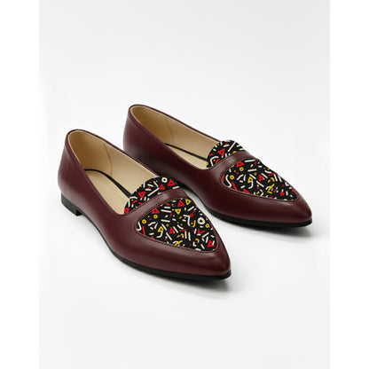 Burgundy Stride Drift Flat Shoes