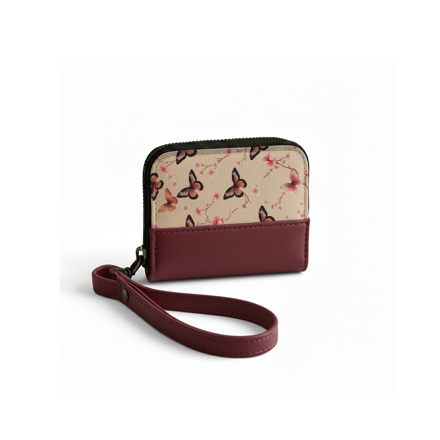 Burgundy Botanica Fluffly Wallet