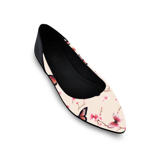 Black AYANA Fluffly Flat Shoes