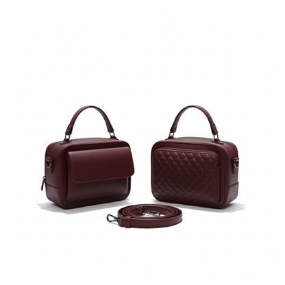 Burgundy Shika Crossbody & Handbag [Double Face]