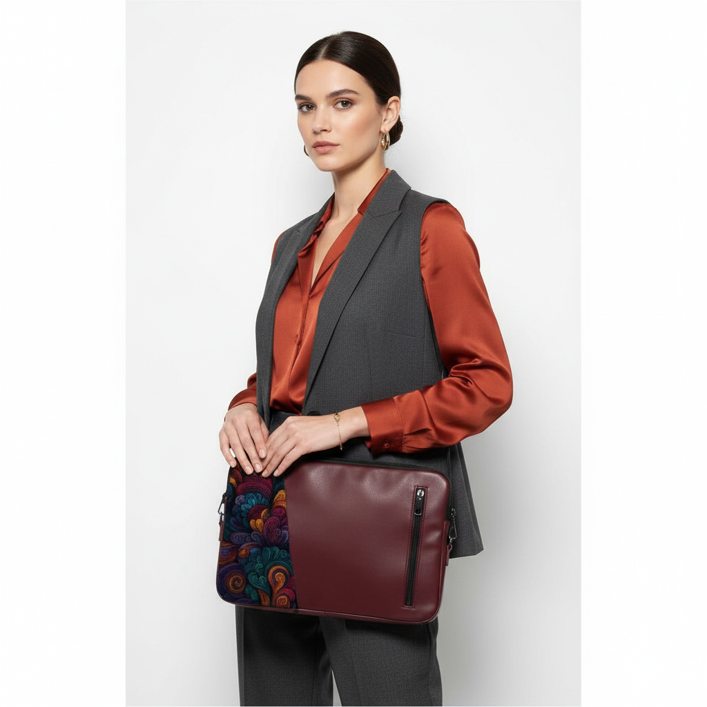 Burgundy Savanna Edge Laptop Sleeve