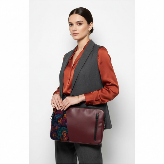 Burgundy Savanna Edge Laptop Sleeve
