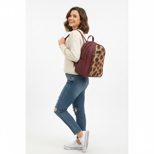 Burgundy VOLT Giraffe Backpack