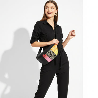 Black Grunge Rush Chest Crossbody Bag