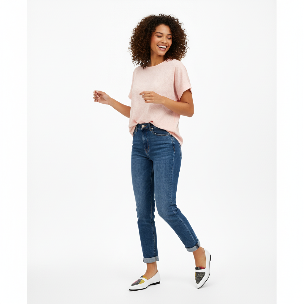 White Stride Grunge Flat Shoes