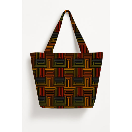 Printed Hana Basket Tote Bag