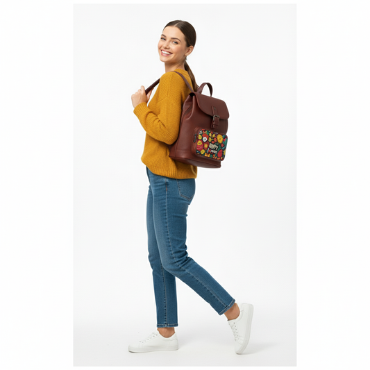 Burgundy Happy Nancy Backpack