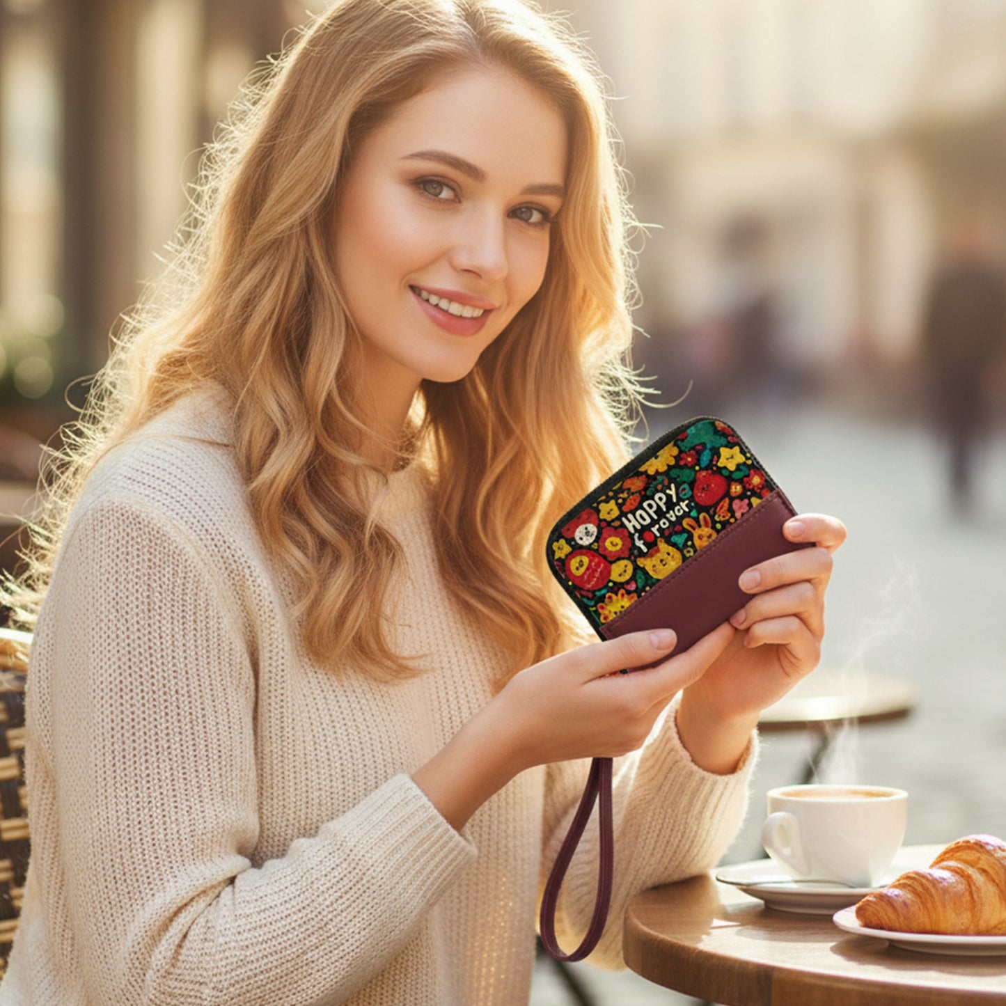 Burgundy Botanica Happy Wallet