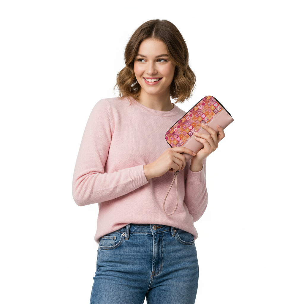 Cashmere Joyful Hearts Wallet