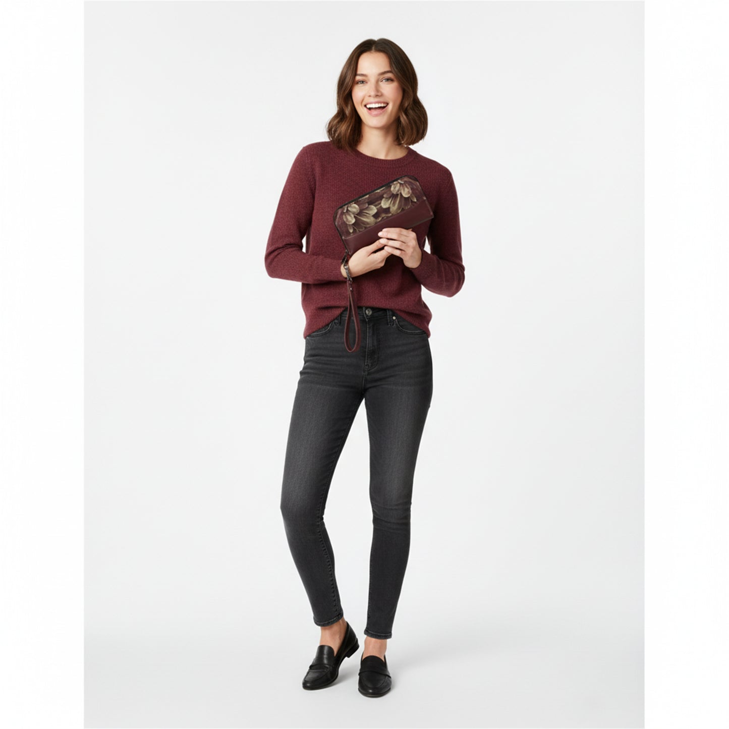 Burgundy Joyful House Wallet