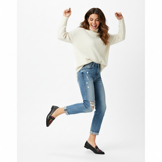 Black Stride JAVIN Flat Shoes