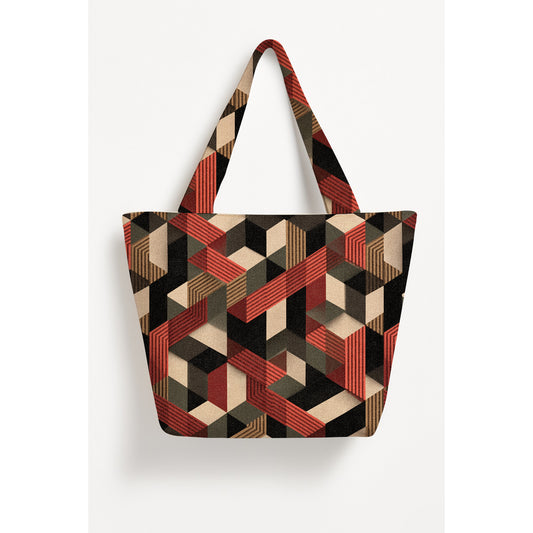 Printed Jengo Basket Tote Bag
