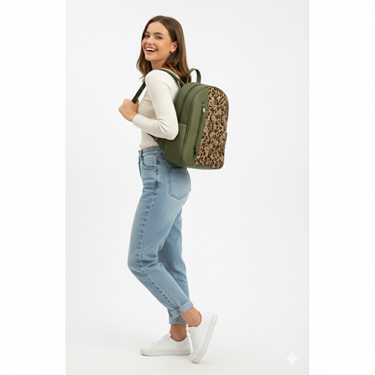Olive VOLT Leopard Backpack