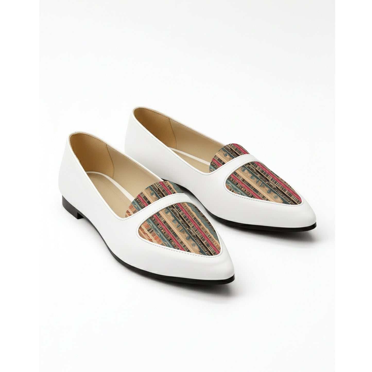 White Stride Mirage Flat Shoes