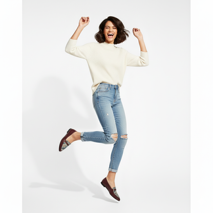 Burgundy Stride OMYA Flat Shoes