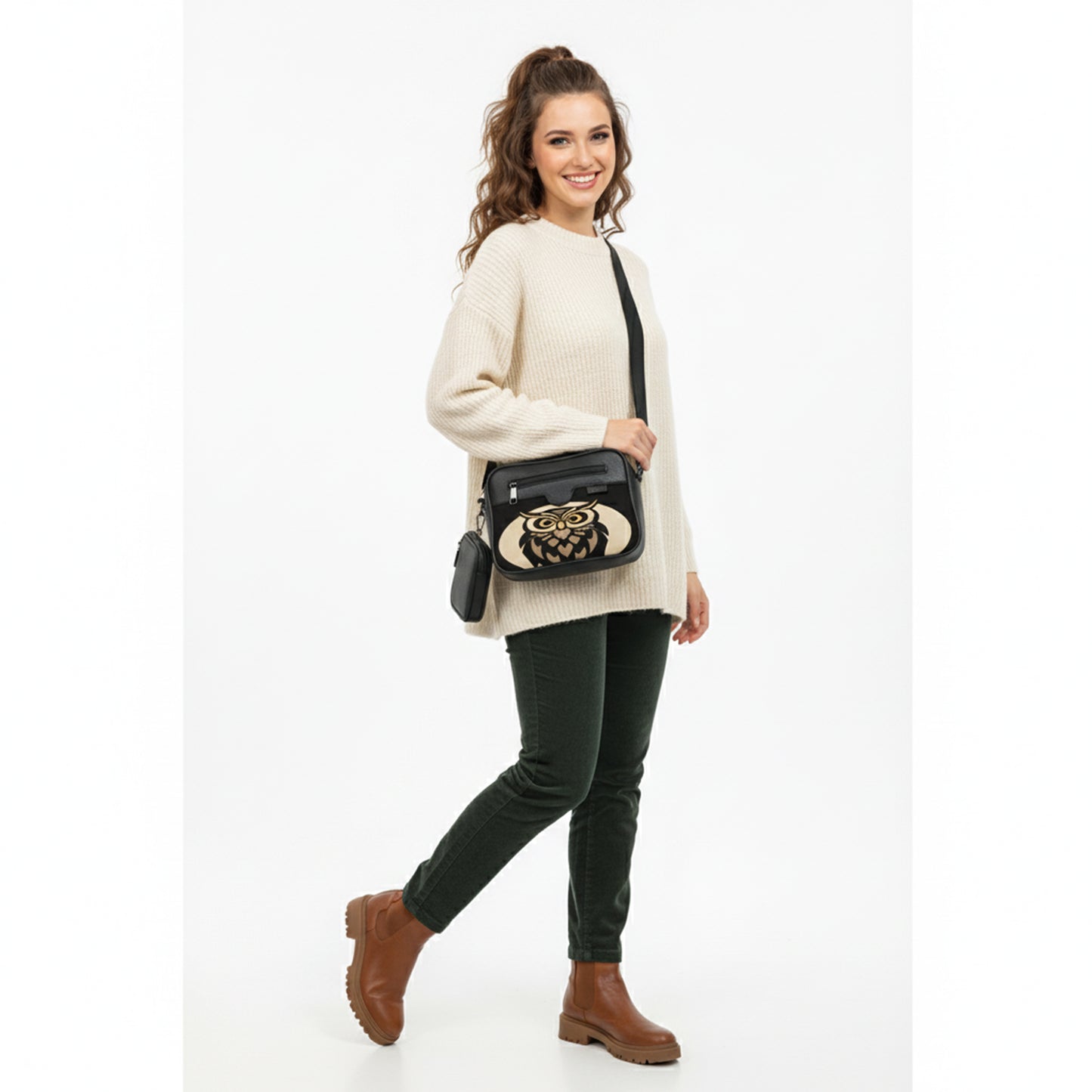 Black Jasmine Owl  Cross bag