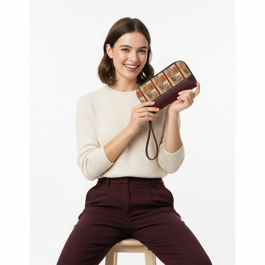 Burgundy Joyful Patchwork  Wallet