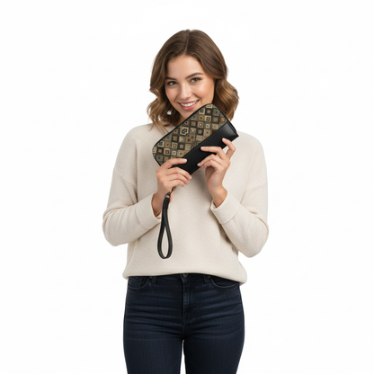 Black Joyful Pique Wallet