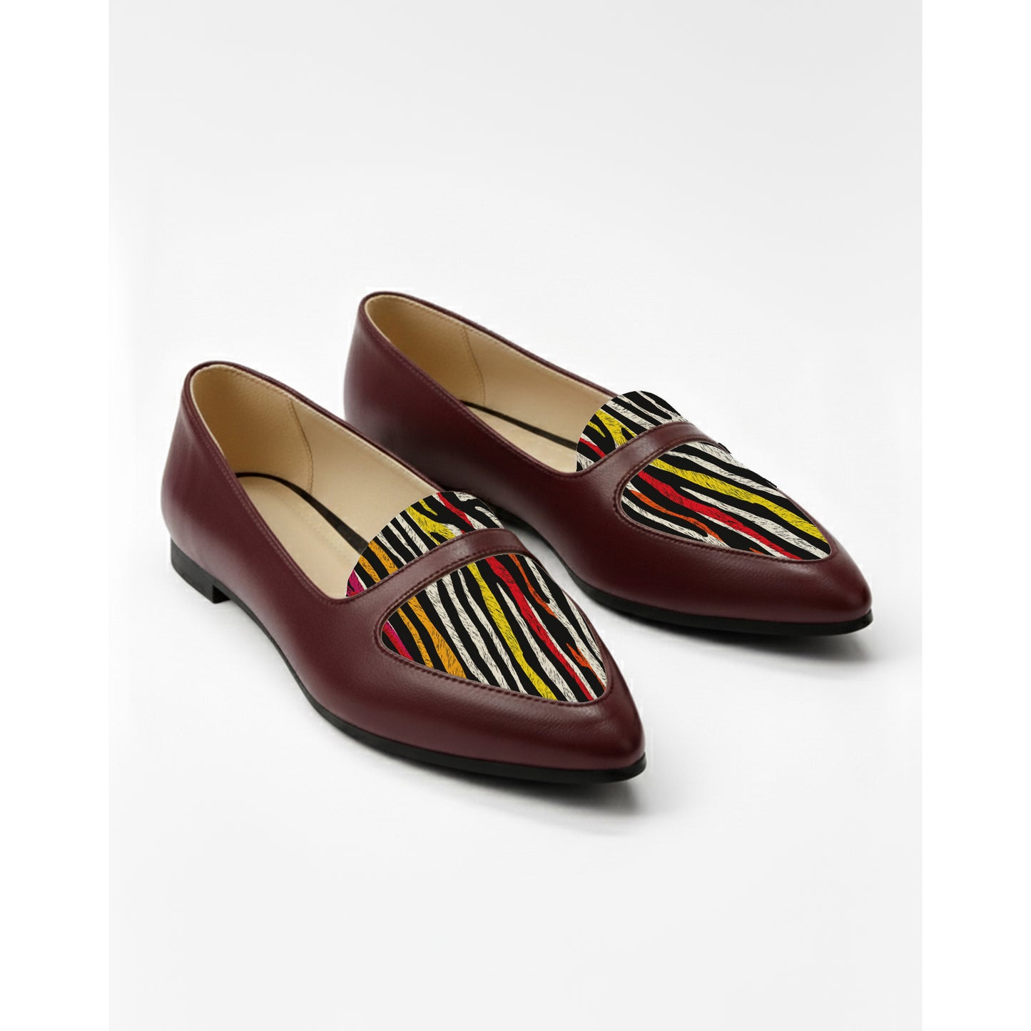 Burgundy Stride Serin Flat Shoes