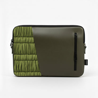 Olive Smocking Edge Laptop Sleeve