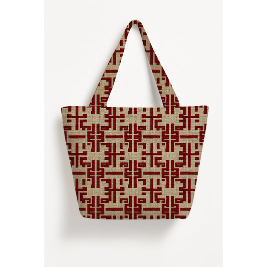 Printed Solace Basket Tote Bag