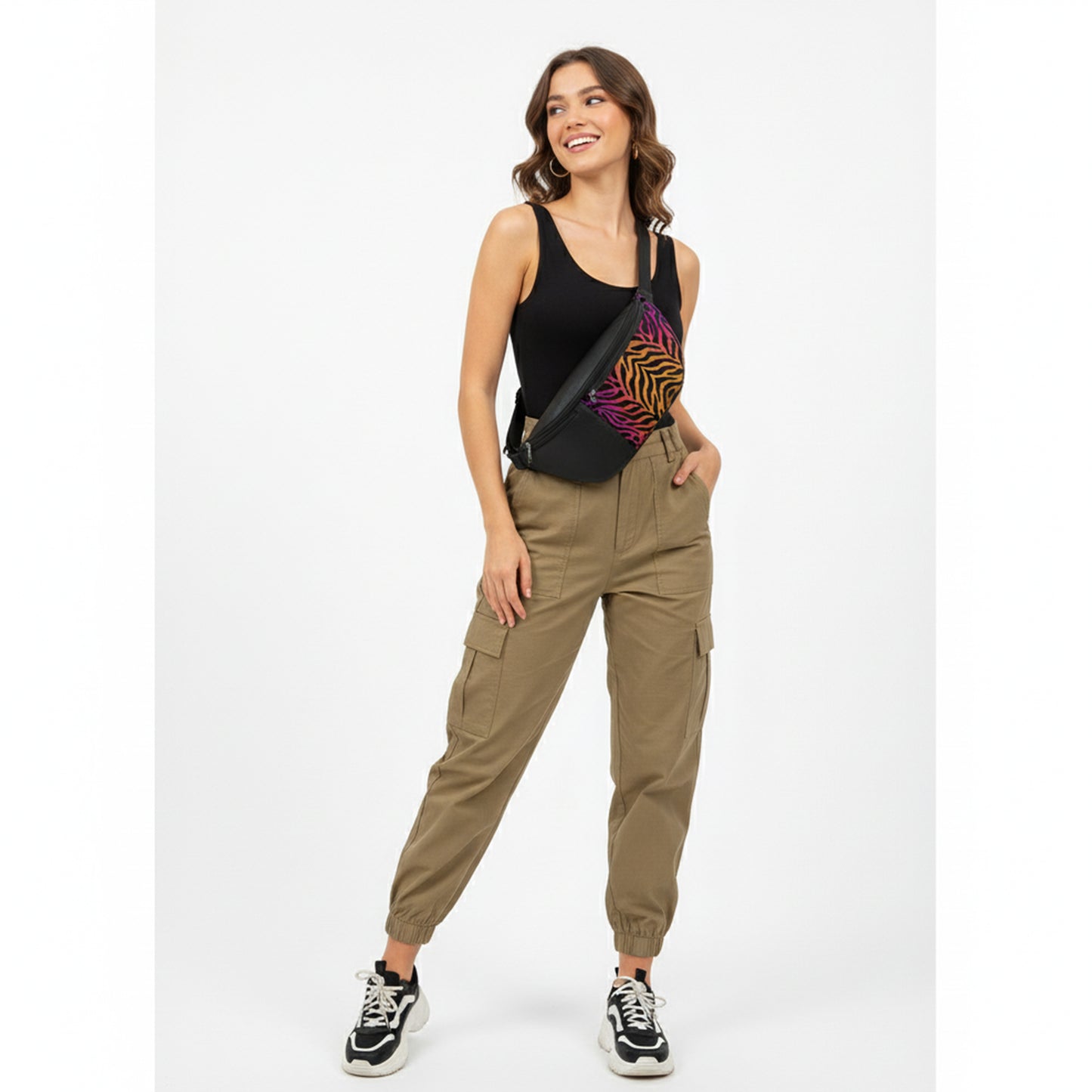 Black TIGER Rush Chest Crossbody Bag