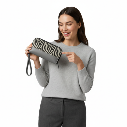 Grey Joyful ZEBRA Wallet