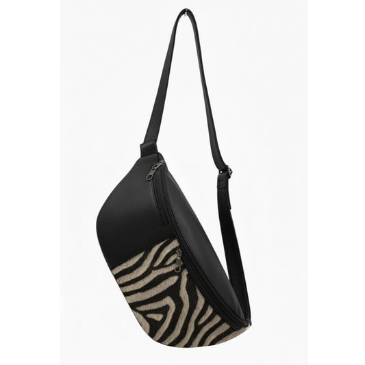 Black ZEBRA Rush Chest Crossbody Bag