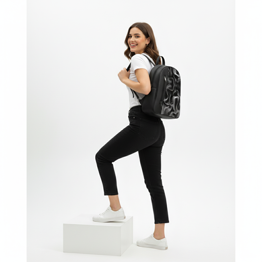 Black VOLT abstract fabric Backpack